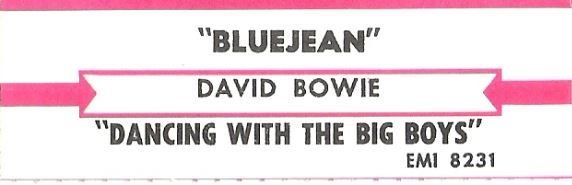 Bowie, David / Blue Jean / EMI 8231 | Jukebox Title Strip (1984)