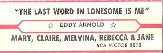 Arnold, Eddy / The Last Word in Lonesome is Me / RCA Victor 8818 | Jukebox Title Strip (1966)