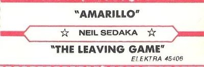 Sedaka, Neil / Amarillo / Elektra 45406 | Jukebox Title Strip (1977)