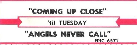Til Tuesday / Coming Up Close / Epic 6571 | Jukebox Title Strip (1986)