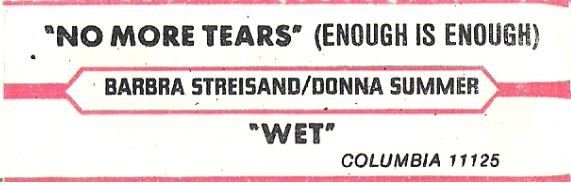 Streisand, Barbra (+ Donna Summer) / No More Tears (Enough Is Enough) / Columbia 11125 | Jukebox Title Strip (1979)