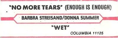 Streisand, Barbra (+ Donna Summer) / No More Tears (Enough Is Enough) / Columbia 11125 | Jukebox Title Strip (1979)