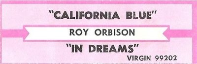 Orbison, Roy / California Blue / Virgin 99202 | Jukebox Title Strip (1989)