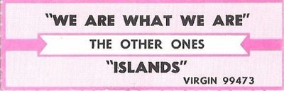 Other Ones, The / We Are What We Are / Virgin 99473 | Jukebox Title Strip (1987)