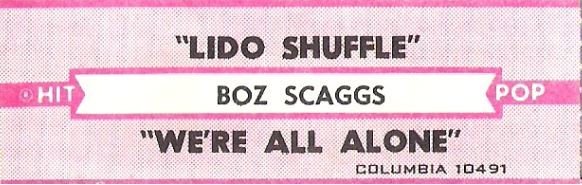 Scaggs, Boz / Lido Shuffle / Columbia 10491 / Jukebox Title Strip (1977)