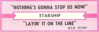 Starship / Nothing&#39;s Gonna Stop Us Now / RCA 15109 | Jukebox Title Strip (1987)