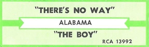 Alabama / There's No Way / RCA 13992 | Jukebox Title Strip (1985)