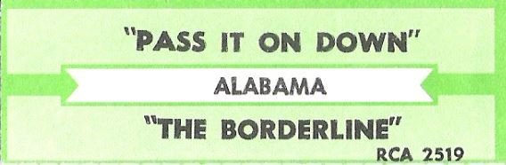Alabama / Pass It On Down / RCA 2519 | Jukebox Title Strip (1990)