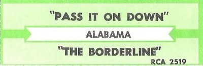 Alabama / Pass It On Down / RCA 2519 | Jukebox Title Strip (1990)