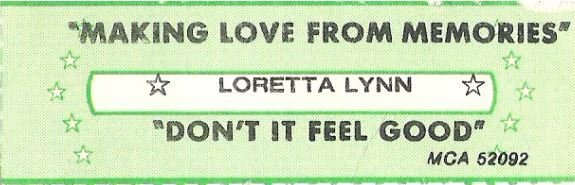 Lynn, Loretta / Making Love from Memories / MCA 52092 | Jukebox Title Strip (1982)