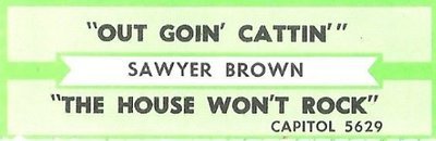 Sawyer Brown / Out Goin' Cattin' / Capitol 5629 | Jukebox Title Strip (1986)