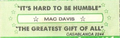 Davis, Mac / It&#39;s Hard to Be Humble / Casablanca 2244 | Jukebox Title Strip (1980)