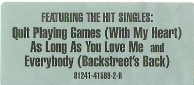 Backstreet Boys / Backstreet Boys / Jive 01241-41589-2-R | Sticker (1997)