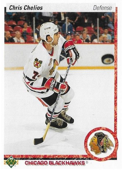 Chelios, Chris / 1990-91 Chicago Blackhawks / Upper Deck #422