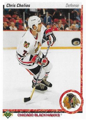 Chelios, Chris / 1990-91 Chicago Blackhawks / Upper Deck #422