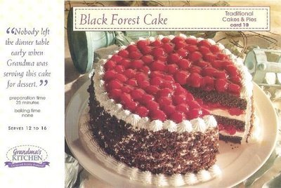 Grandma's Kitchen / Black Forest Cake / Traditional Cakes + Pies, Card 10 | Recipe Card