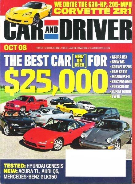 Car and Driver / The Best Car (New or Used) For $25,000 / October 2008 | Magazine (2008)