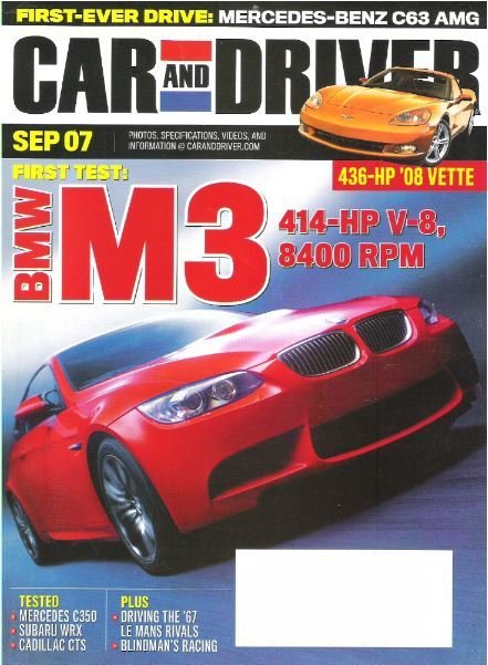 Car and Driver / First Test: BMW M3 / September 2007