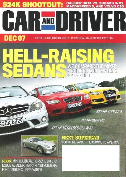 Car and Driver / Hell-Raising Sedans / December 2007