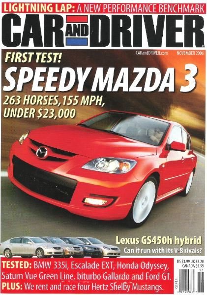 Car and Driver / Speedy Mazda 3 / November 2006