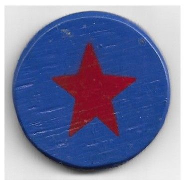 Red Star / Blue Background / Wooden
