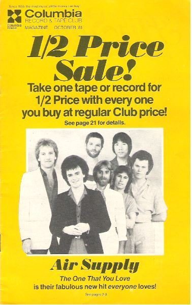 Columbia Record + Tape Club / Air Supply | Catalog | October 1981