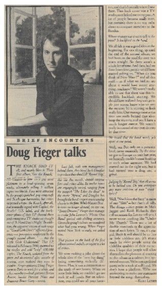 Knack, The / Doug Fieger Talks / 1981