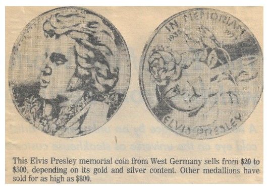 Presley, Elvis / Memorial Coin from West Germany