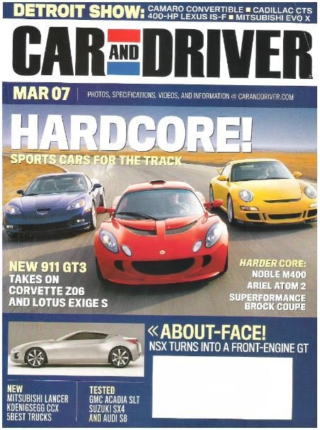 Car and Driver / Hardcore! - Sports Cars for the Track | March 2007