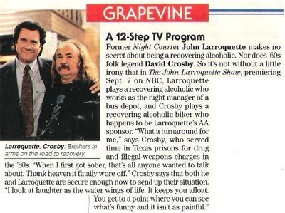 Crosby, David / A 12-Step TV Program | Magazine Article + Photo (1993)