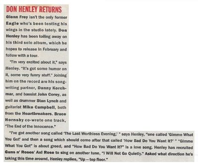 Henley, Don / Don Henley Returns / 1988