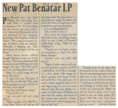 Benatar, Pat / New Pat Benatar LP / 1981