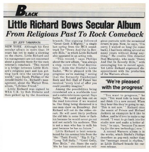 Little Richard / Little Richard Bows Secular Album / 1987