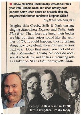 Crosby, David / Reader Question: Imagine This / Magazine Article + 2 Photos (1993)