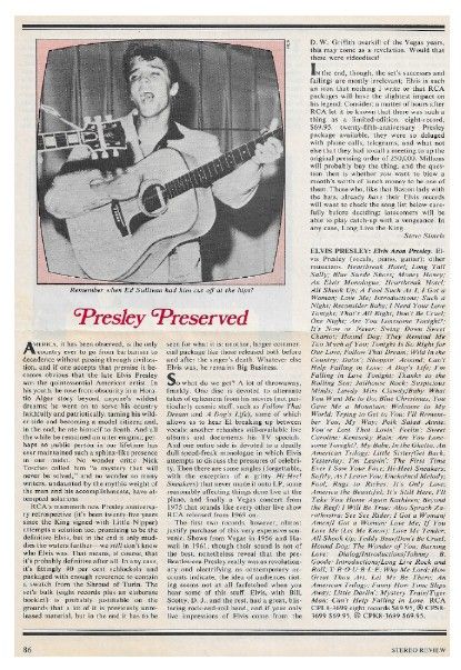 Presley, Elvis / Elvis Aron Presley / October 1980