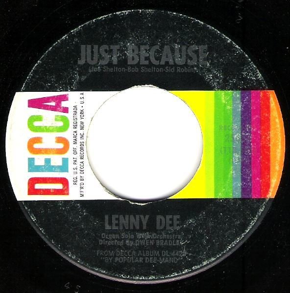 Dee, Lenny / Just Because / Decca 25658 | Seven Inch Vinyl Single (1965)