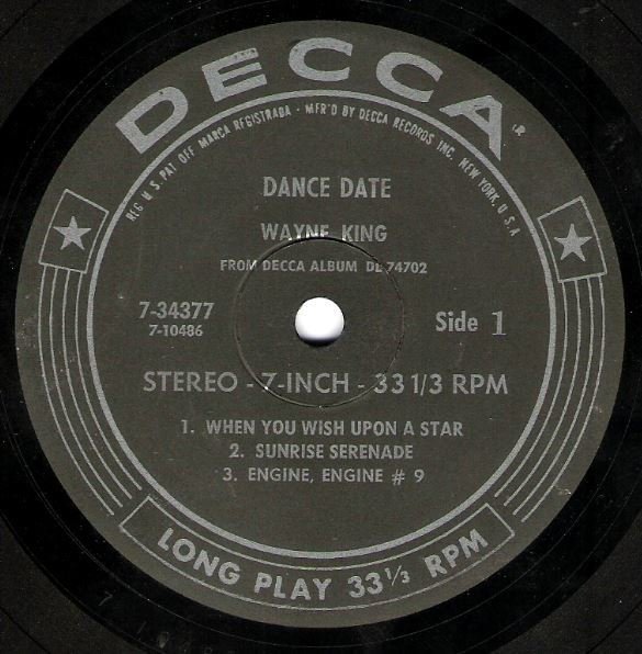 King, Wayne / Dance Date / Decca 7-34377 | Seven Inch Vinyl EP (1966)