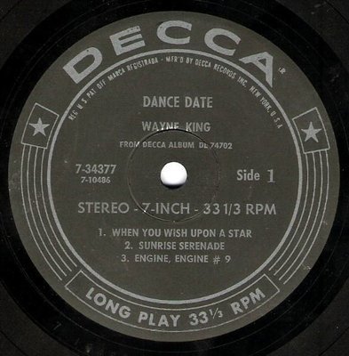 King, Wayne / Dance Date / Decca 7-34377 | Seven Inch Vinyl EP (1966)
