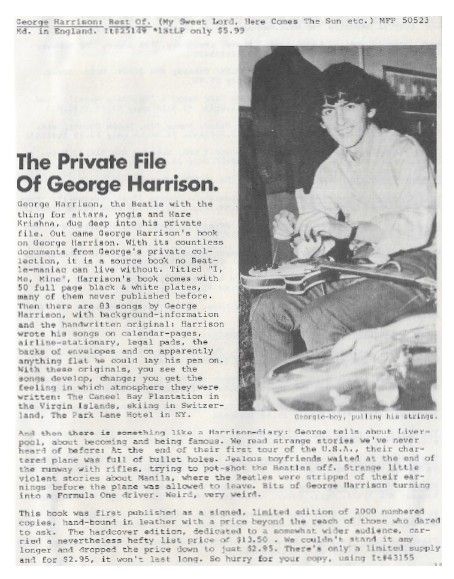 Harrison, George / The Private File of George Harrison / 1980