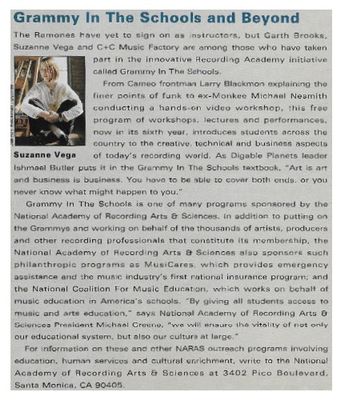 Vega, Suzanne / Grammy in the Schools and Beyond / 1994