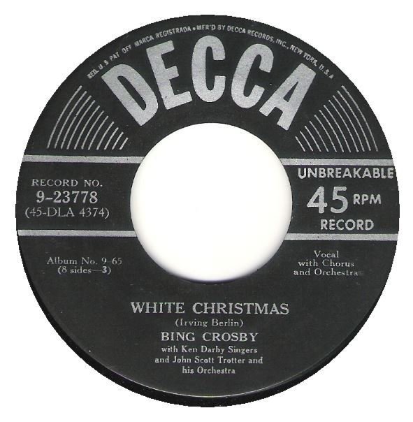 Crosby, Bing / White Christmas / Decca 9-23778 | Seven Inch Vinyl Single (1950)