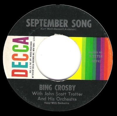 Crosby, Bing / September Song / Decca 9-23754 | Seven Inch Vinyl Single (1950)
