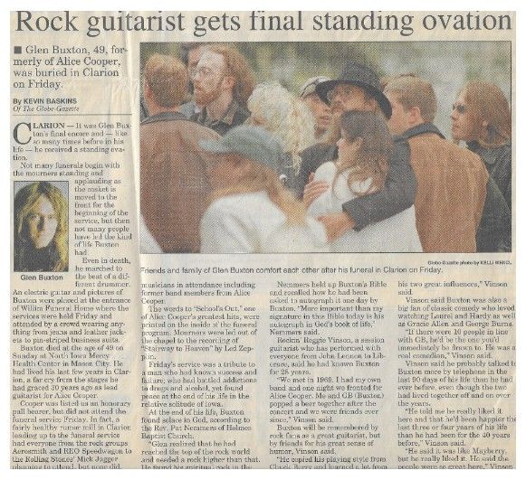 Buxton, Glen / Rock Guitarist Gets Final Standing Ovation / 1997