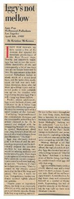 Pop, Iggy / Iggy&#39;s Not Mellow / 1980