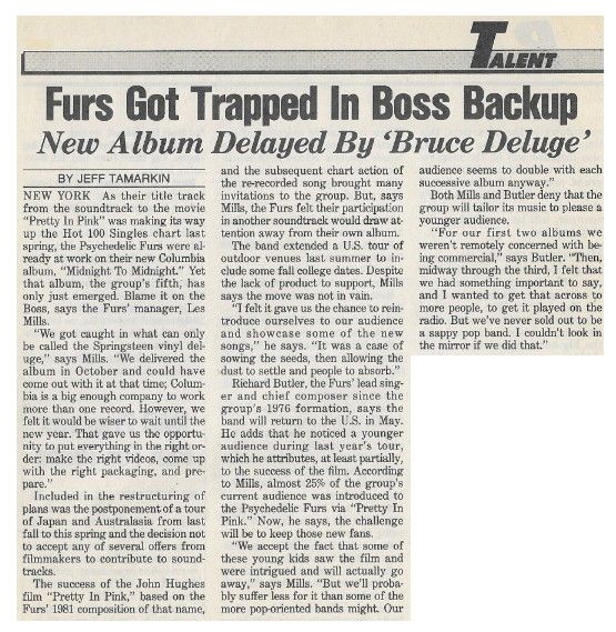 Psychedelic Furs / Furs Got Trapped in Boss Backup / 1987