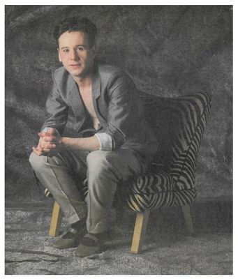 Simple Minds / Jim Kerr Sitting in Zebra Print Chair / 1984