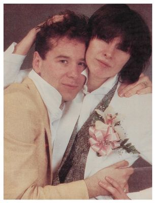 Simple Minds / Jim Kerr On Wedding Day with Chrissie Hynde / 1984