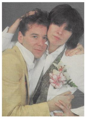 Simple Minds / Jim Kerr On Wedding Day with Chrissie Hynde / 1984