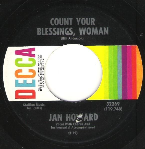 Howard, Jan / Count Your Blessings, Woman / Decca 32269 | Seven Inch Vinyl Single (1968)