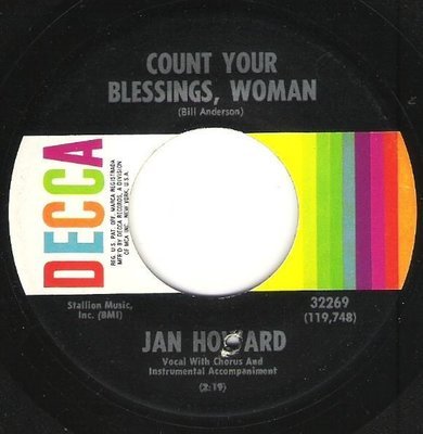 Howard, Jan / Count Your Blessings, Woman / Decca 32269 | Seven Inch Vinyl Single (1968)